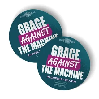 Rachel Grage teal campaign pin